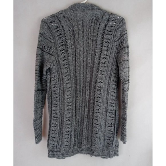 Maurices Women's Gray & Black Open Front Long Sleeve Sweater Shawl Size 0 - Picture 2 of 6